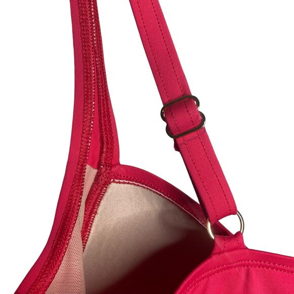 La Blanca Swim Tankini Top Size 18W Tummy Control Swimsuit Pink Ruched Padded - Picture 5 of 9